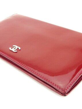 CHANEL Purse Red Silver Women Authentic secondhand